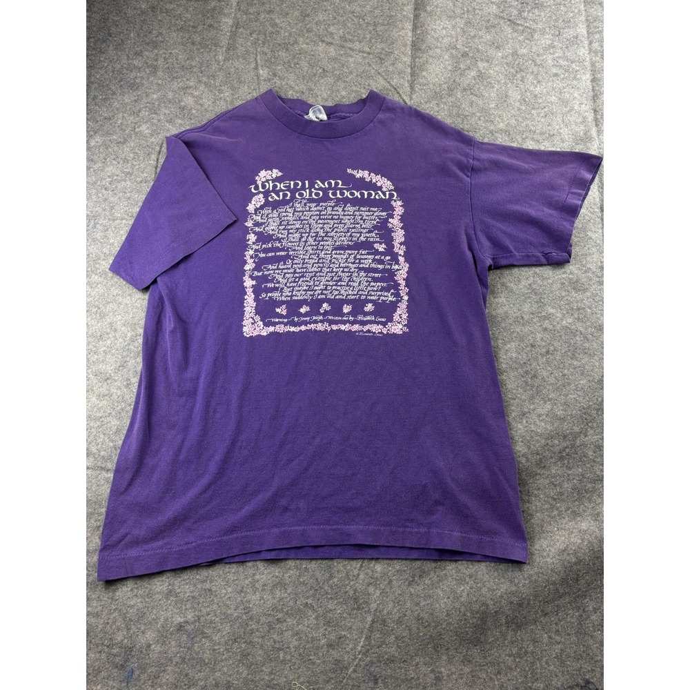 VTG SofTee Women L Funny Graphic Shirt When I Am An Old Woman By Elizabeth Lucas